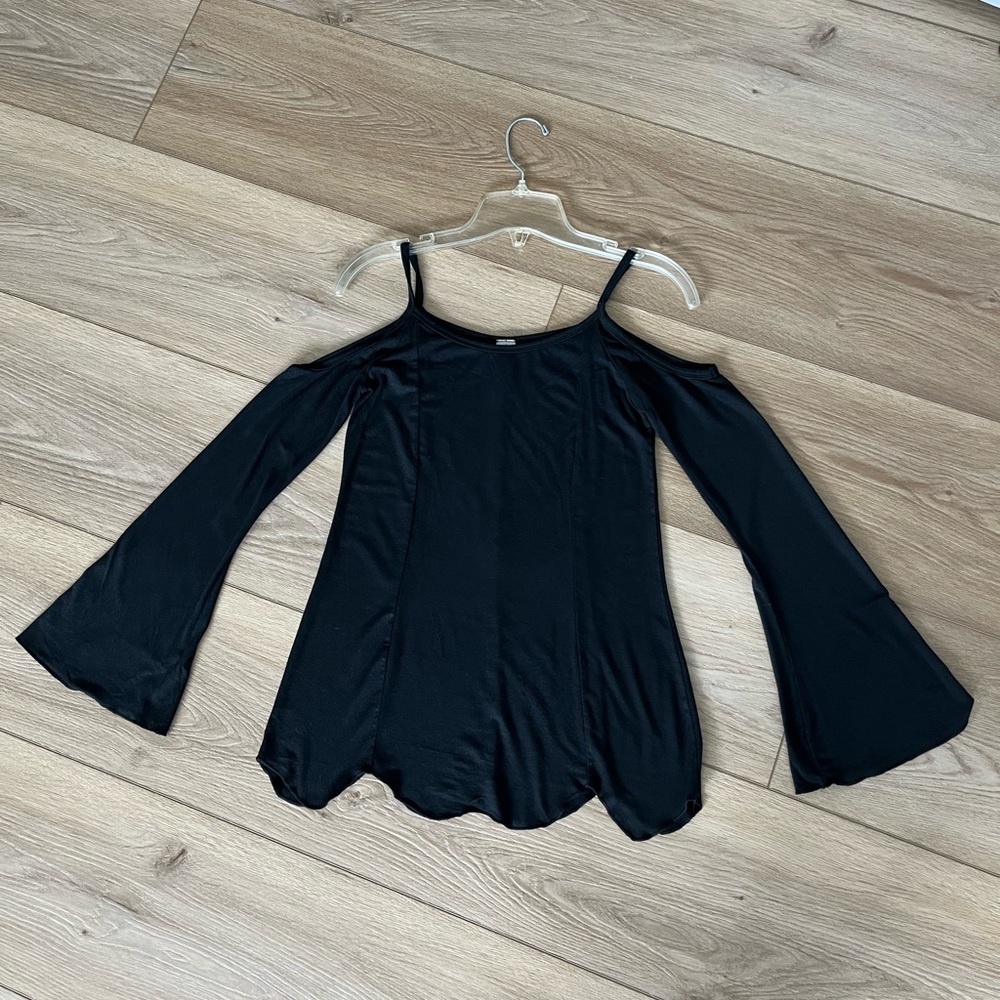 Go Couture Cold Shoulder Bell Sleeve Top